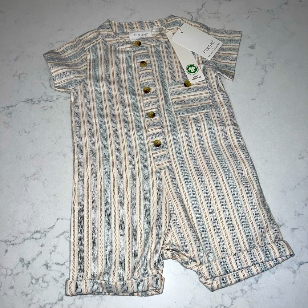 Organic Cotton Baby Romper 6m